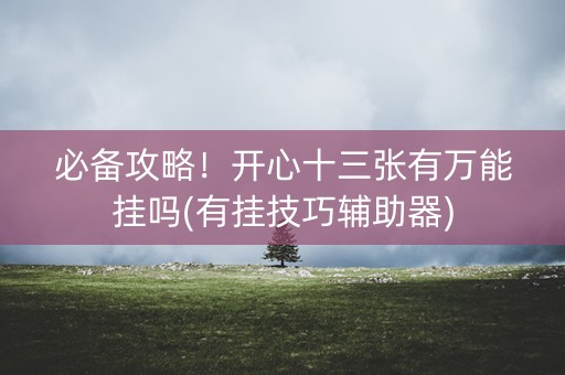 必备攻略！开心十三张有万能挂吗(有挂技巧辅助器)