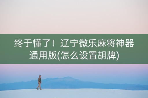 终于懂了！辽宁微乐麻将神器通用版(怎么设置胡牌)