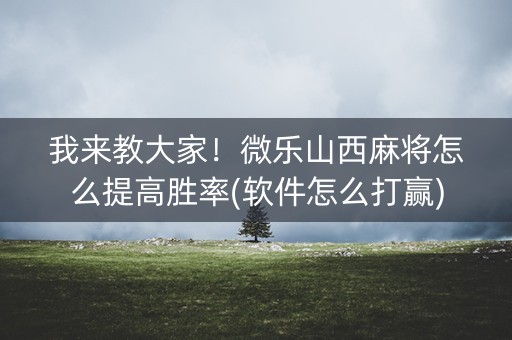 我来教大家！微乐山西麻将怎么提高胜率(软件怎么打赢)