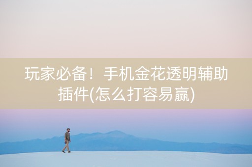 玩家必备！手机金花透明辅助插件(怎么打容易赢)