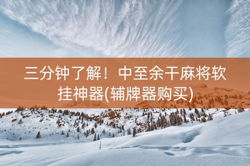 三分钟了解！中至余干麻将软挂神器(辅牌器购买)