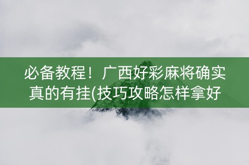 必备教程！广西好彩麻将确实真的有挂(技巧攻略怎样拿好牌)