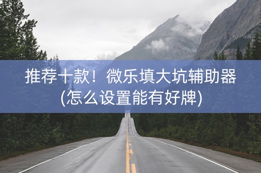 推荐十款！微乐填大坑辅助器(怎么设置能有好牌)