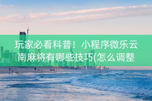 玩家必看科普！小程序微乐云南麻将有哪些技巧(怎么调整胜率)