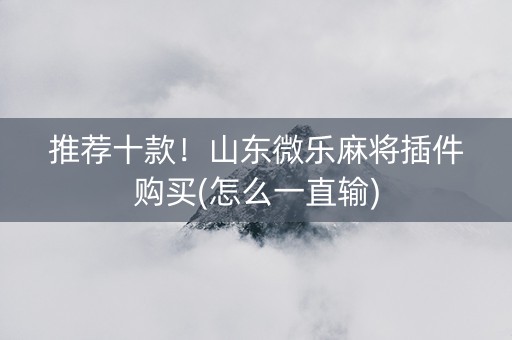 推荐十款！山东微乐麻将插件购买(怎么一直输)