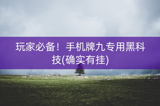 玩家必备！手机牌九专用黑科技(确实有挂)