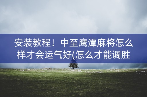 安装教程！中至鹰潭麻将怎么样才会运气好(怎么才能调胜率)
