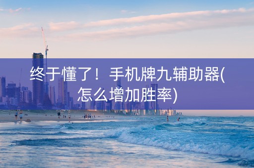 终于懂了！手机牌九辅助器(怎么增加胜率)