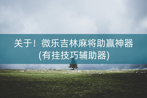 关于！微乐吉林麻将助赢神器(有挂技巧辅助器)