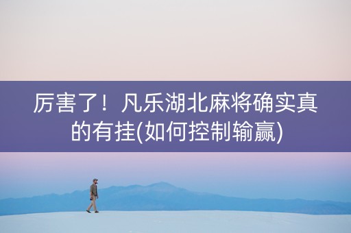 厉害了！凡乐湖北麻将确实真的有挂(如何控制输赢)