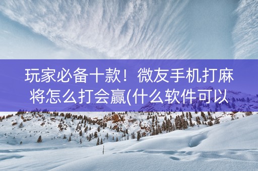 玩家必备十款！微友手机打麻将怎么打会赢(什么软件可以赢)