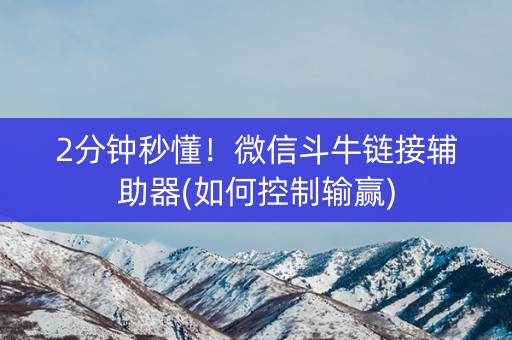 2分钟秒懂！微信斗牛链接辅助器(如何控制输赢)