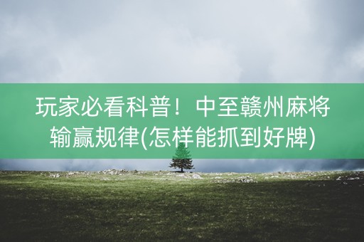 玩家必看科普！中至赣州麻将输赢规律(怎样能抓到好牌)