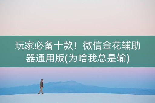 玩家必备十款！微信金花辅助器通用版(为啥我总是输)