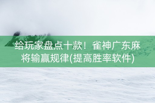 给玩家盘点十款！雀神广东麻将输赢规律(提高胜率软件)