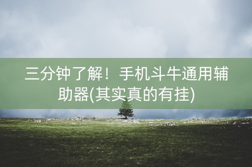 三分钟了解！手机斗牛通用辅助器(其实真的有挂)