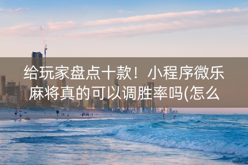 给玩家盘点十款！小程序微乐麻将真的可以调胜率吗(怎么来好牌)