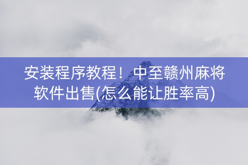 安装程序教程！中至赣州麻将软件出售(怎么能让胜率高)