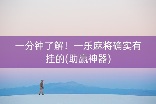 一分钟了解！一乐麻将确实有挂的(助赢神器)