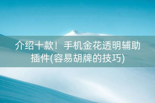 介绍十款！手机金花透明辅助插件(容易胡牌的技巧)
