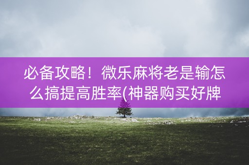 必备攻略！微乐麻将老是输怎么搞提高胜率(神器购买好牌规律)