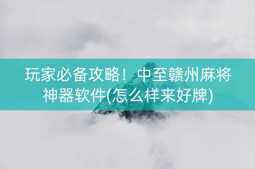 玩家必备攻略！中至赣州麻将神器软件(怎么样来好牌)