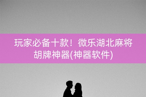 玩家必备十款！微乐湖北麻将胡牌神器(神器软件)