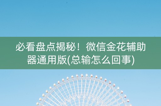 必看盘点揭秘！微信金花辅助器通用版(总输怎么回事)