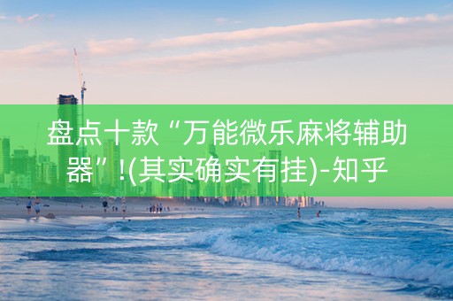 盘点十款“万能微乐麻将辅助器”!(其实确实有挂)-知乎