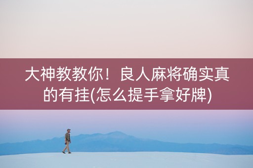 大神教教你！良人麻将确实真的有挂(怎么提手拿好牌)