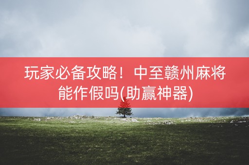 玩家必备攻略！中至赣州麻将能作假吗(助赢神器)