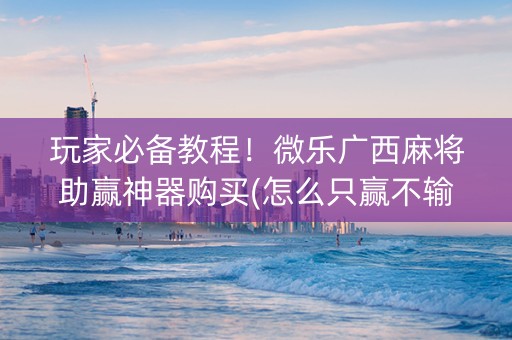 玩家必备教程！微乐广西麻将助赢神器购买(怎么只赢不输)