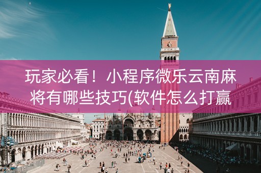 玩家必看！小程序微乐云南麻将有哪些技巧(软件怎么打赢)