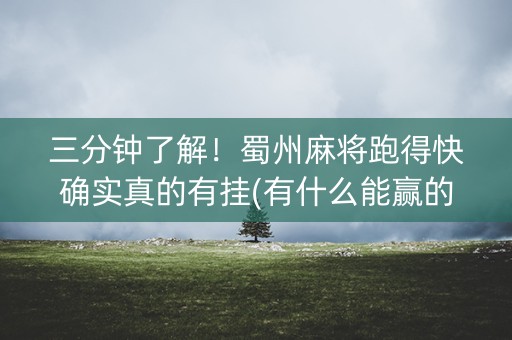 三分钟了解！蜀州麻将跑得快确实真的有挂(有什么能赢的方法)