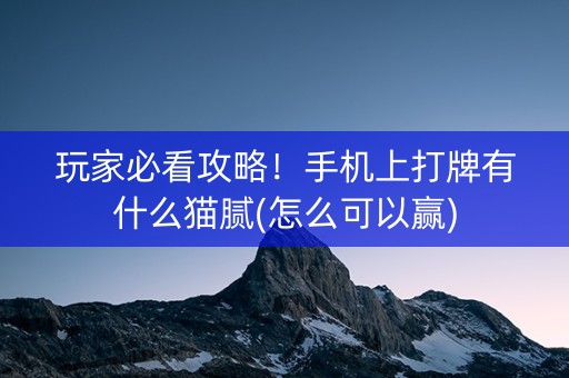 玩家必看攻略！手机上打牌有什么猫腻(怎么可以赢)