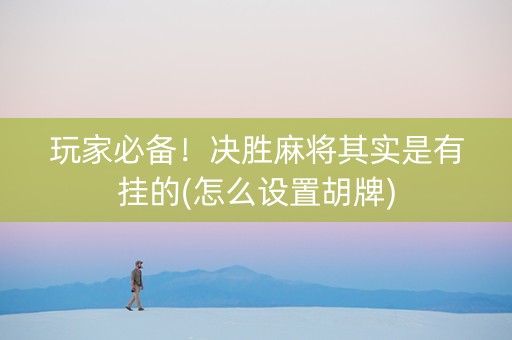 玩家必备！决胜麻将其实是有挂的(怎么设置胡牌)