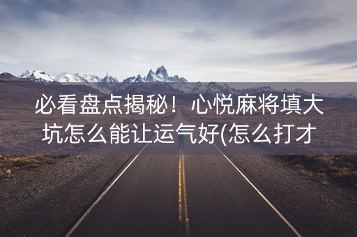 必看盘点揭秘！心悦麻将填大坑怎么能让运气好(怎么打才能赢)