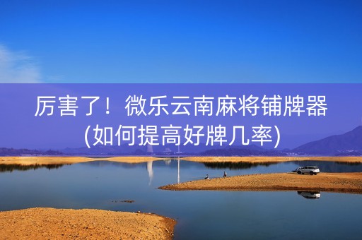 厉害了！微乐云南麻将铺牌器(如何提高好牌几率)