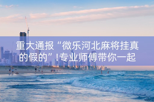 重大通报“微乐河北麻将挂真的假的”!专业师傅带你一起了解（详细教程）-知乎