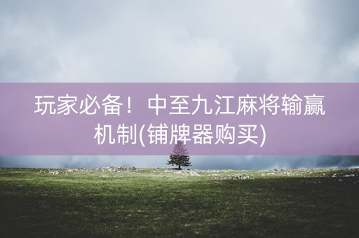 玩家必备！中至九江麻将输赢机制(铺牌器购买)