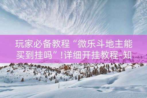 玩家必备教程“微乐斗地主能买到挂吗”!详细开挂教程-知乎