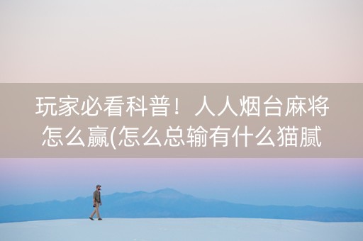 玩家必看科普！人人烟台麻将怎么赢(怎么总输有什么猫腻)