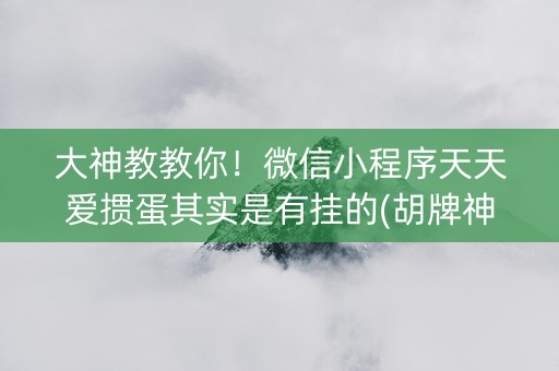 大神教教你！微信小程序天天爱掼蛋其实是有挂的(胡牌神器有猫腻吗)
