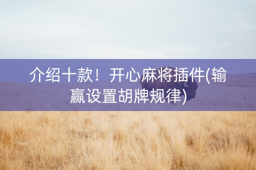 介绍十款！开心麻将插件(输赢设置胡牌规律)