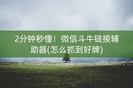 2分钟秒懂！微信斗牛链接辅助器(怎么抓到好牌)
