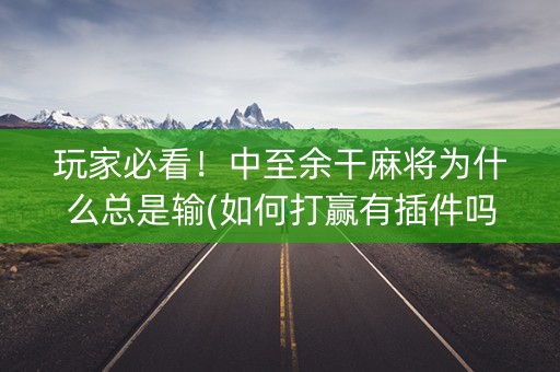玩家必看！中至余干麻将为什么总是输(如何打赢有插件吗)