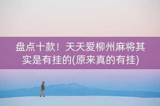 盘点十款！天天爱柳州麻将其实是有挂的(原来真的有挂)