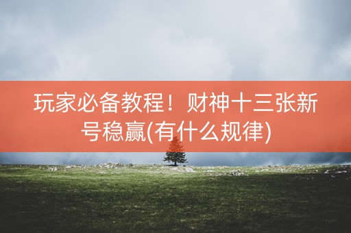 玩家必备教程！财神十三张新号稳赢(有什么规律)