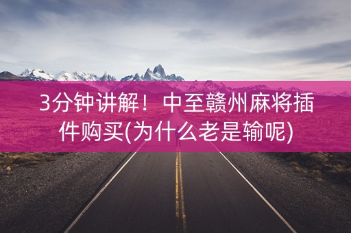 3分钟讲解！中至赣州麻将插件购买(为什么老是输呢)