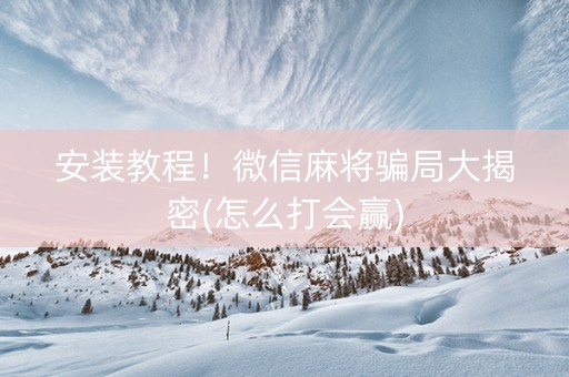 安装教程！微信麻将骗局大揭密(怎么打会赢)